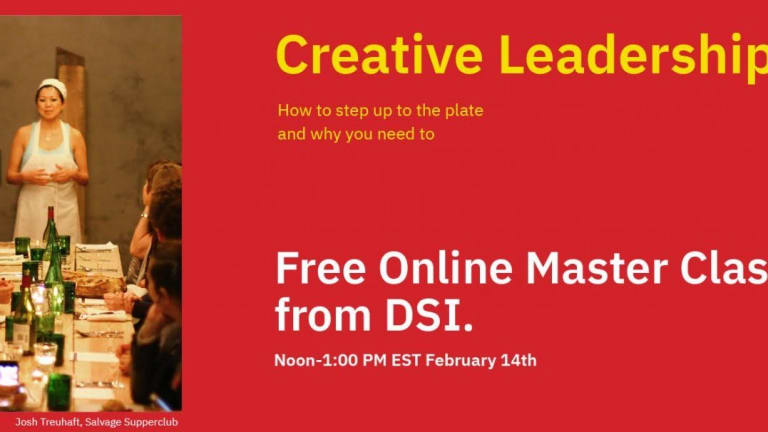 Image with event details for "Creative Leadership" webinar