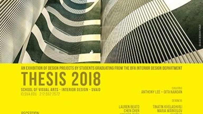 There is a Thesis 2018 poster shown. It is for design projects.