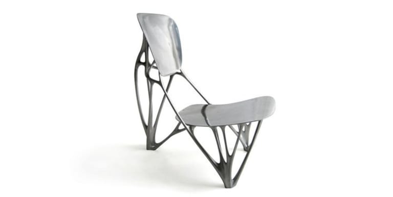 Joris Laarman Lab, "Bone Chair," 2006, cast aluminum. Photo courtesy of Joris Laarman Lab.**