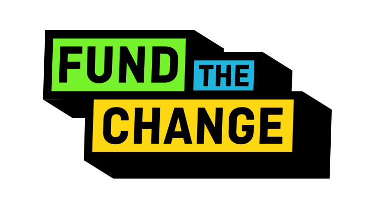 A text-based logo for the Fund the Change scholarship at SVA.