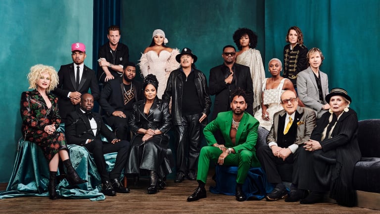 The 2020 @CliveDavis 2020 Pre-Grammy Gala class photo by the Hollywood Reporter, featuring 16 musical talents. 