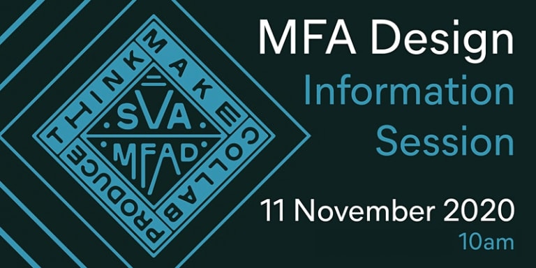 A graphic for MFA Design's information session