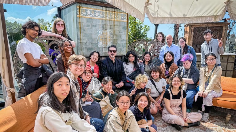 La program participants on roof-deck