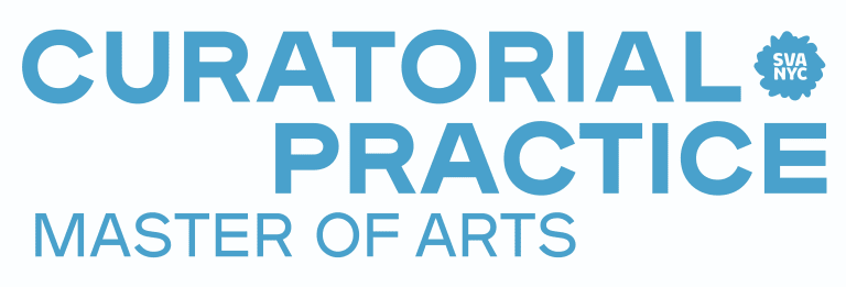 Blue logo for MA Curatorial Practice 