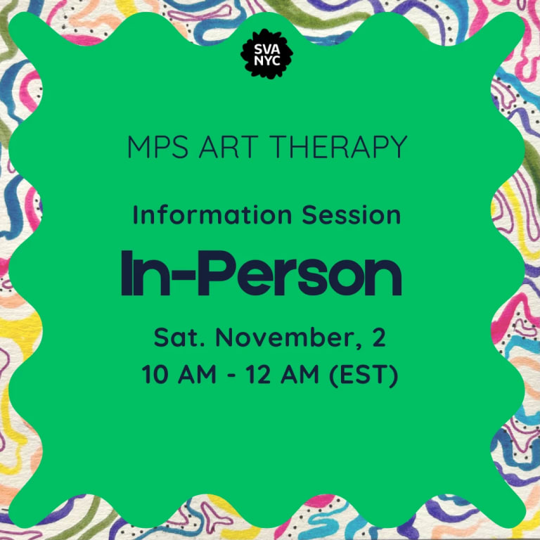 Text over a green background that reads "MPS ART THERAPY IN-PERSON INFORMATION SESSION"