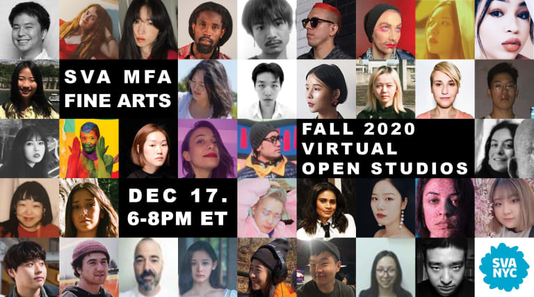 A grid of photos of members of the MFA Fine Arts classes of 2021 and 2022