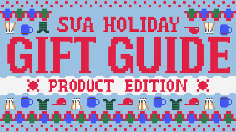 The graphic for the SVA Holiday Gift Guide product edition