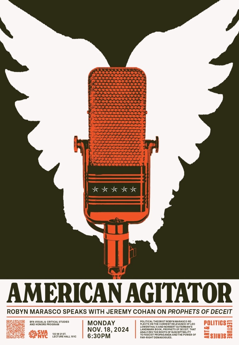 Poster image of angel wings and microphone