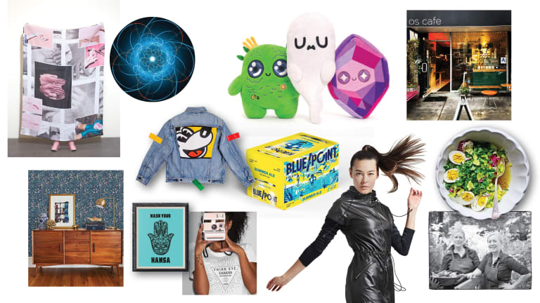 A collage featuring images of food, clothes, toys and other products and services created by SVA community members. 