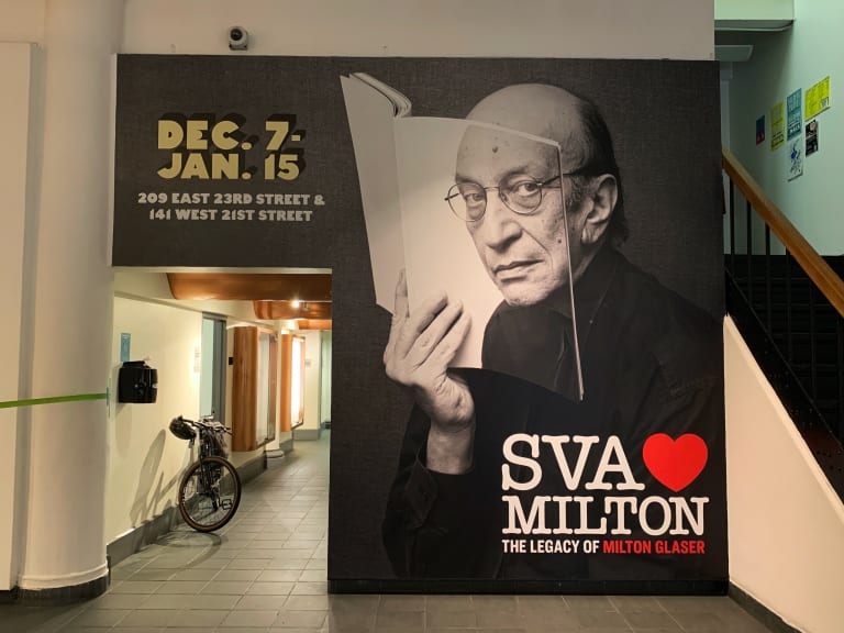 A photo of the "SVA❤️Milton: The Legacy of Milton Glaser" exhibition