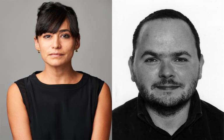 Portrait images from left to right of Sofía Hernández Chong Cuy and Rolando Vázquez Melken