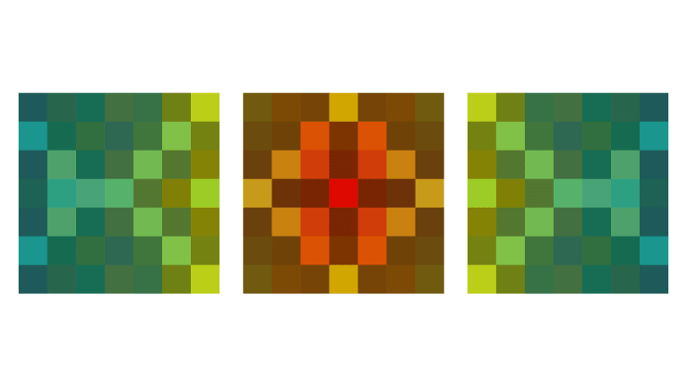 3 squares with color coompilations
