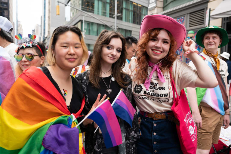 A group of students at NYC Pride