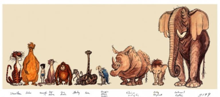 drawings of the"jungle book" characters