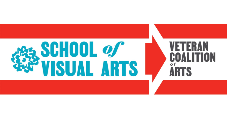 SVA's Veteran Coalition of Arts banner designed by the Visual Arts Press.
