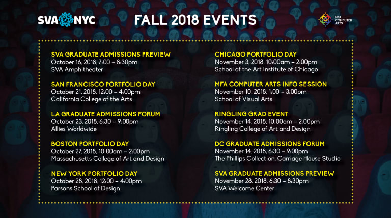 A poster with text which includes all the dates of the Fall recruitment season.

