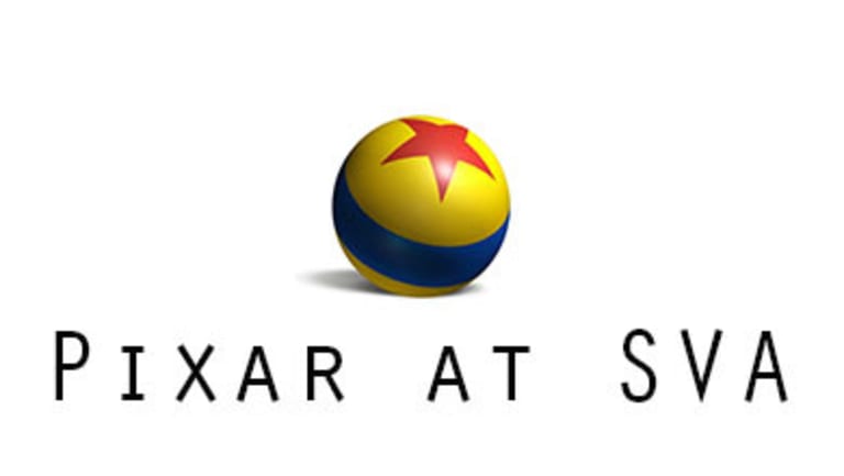 Logoball with a star on it saying Pixar at SVA