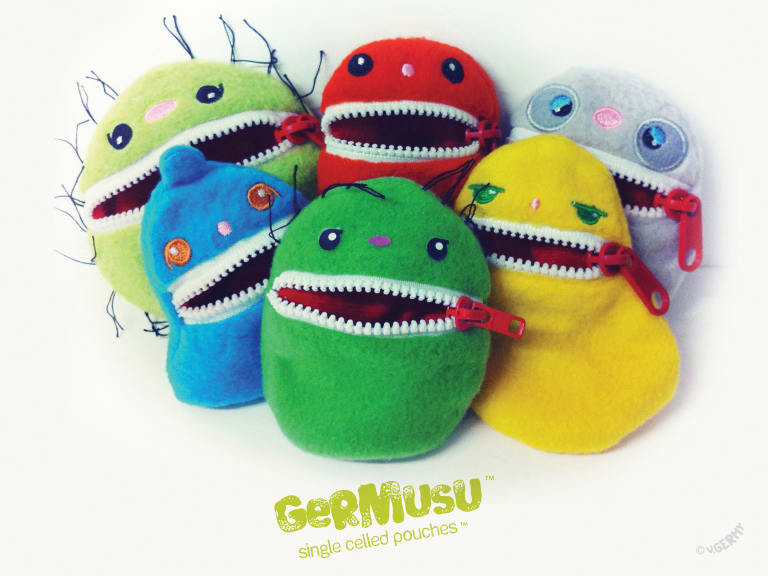 <p "="">Germusu's plush toys double as small purses; each comes with a zippered mouth.
