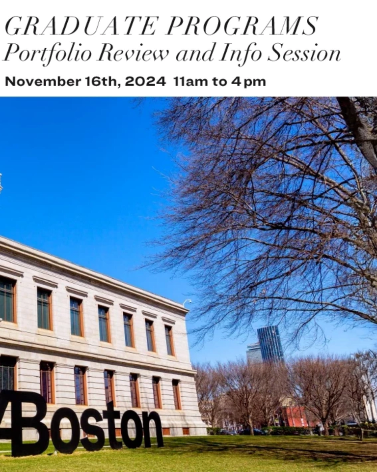 Photo of the Museum of Fine Art Boston on a sunny day with event details