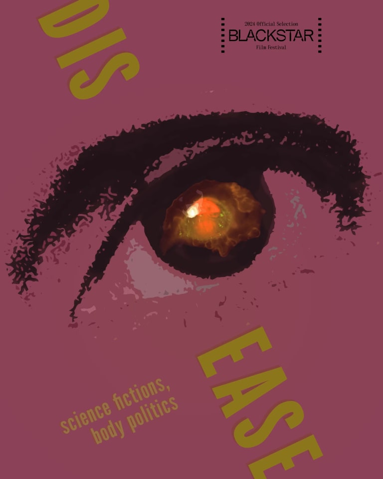 A movie poster featuring text and an image of a person's eye. 