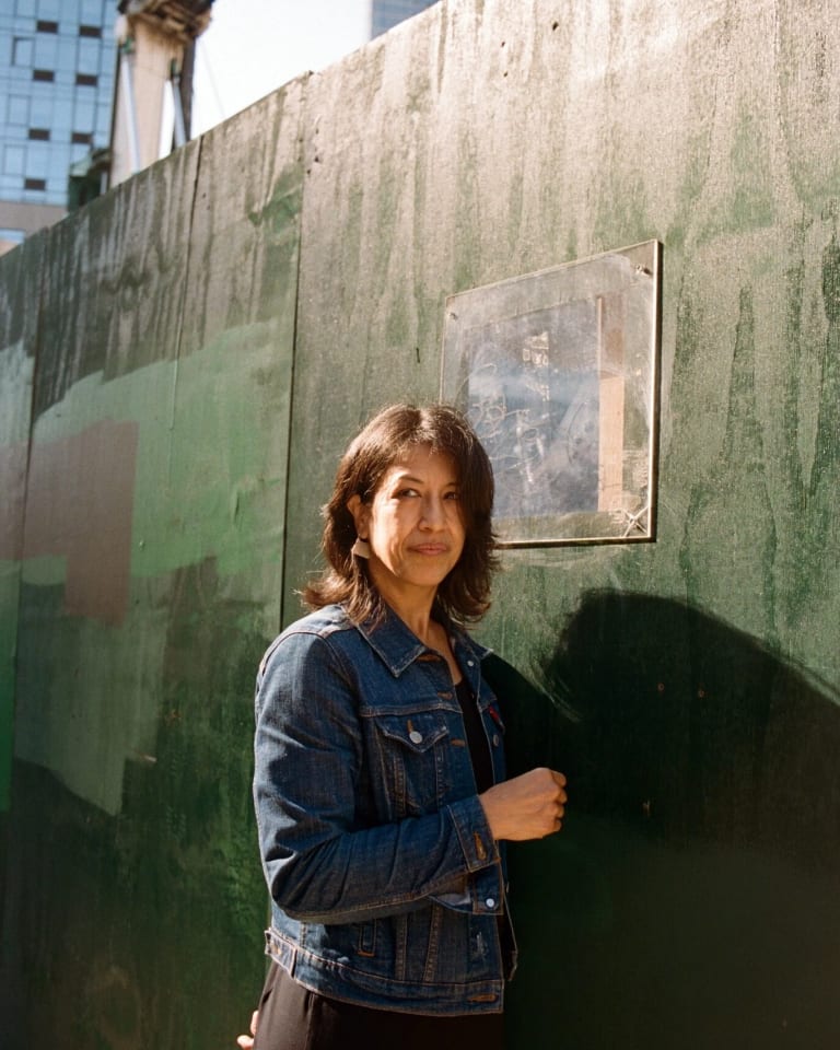 The artist Athena LaTocha in Downtown Brooklyn. Credit Sabrina Santiago for The New York Times.