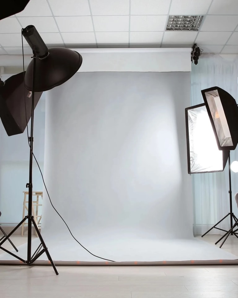 Photography studio lighting setup