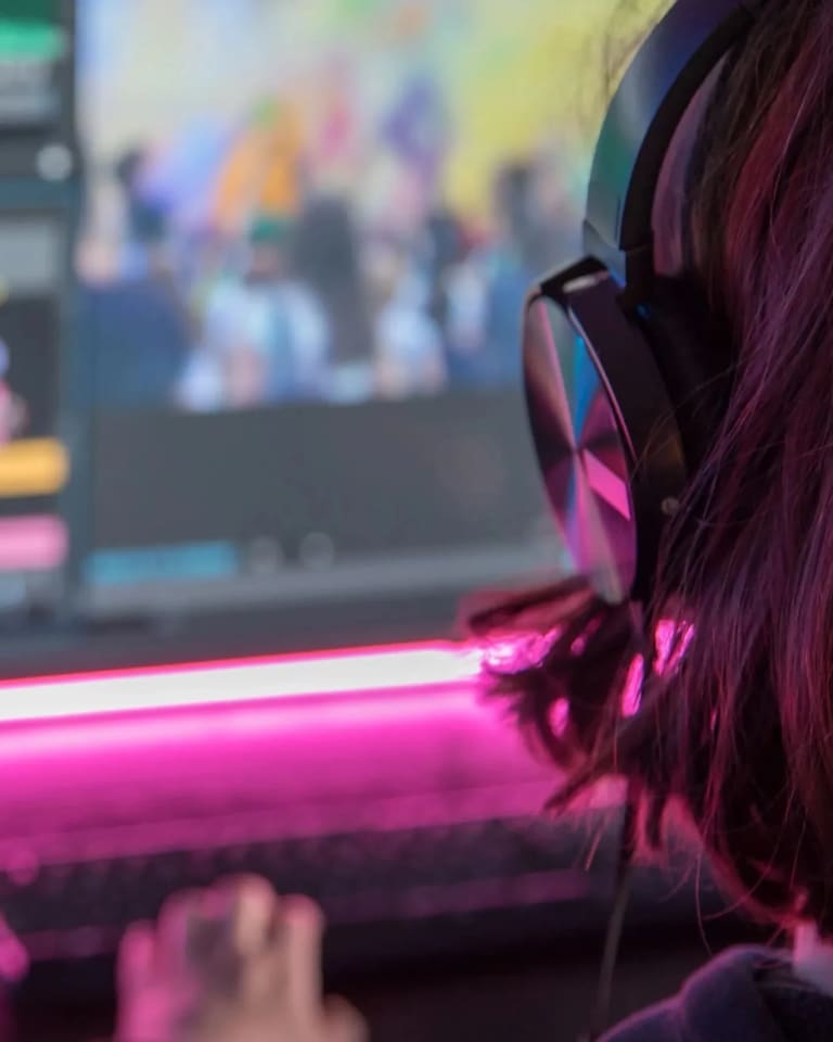 Film editor working at her computer