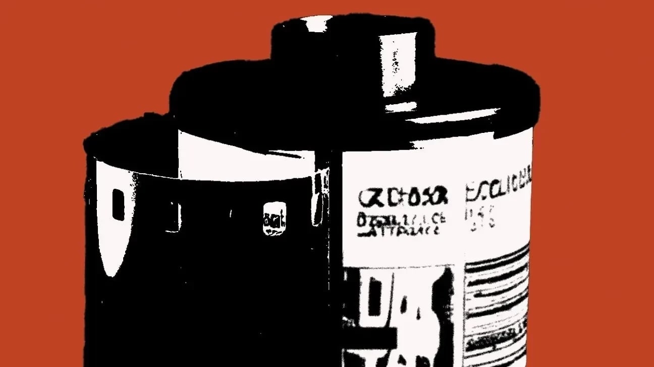 Poster for event, with abstracted roll of camera film