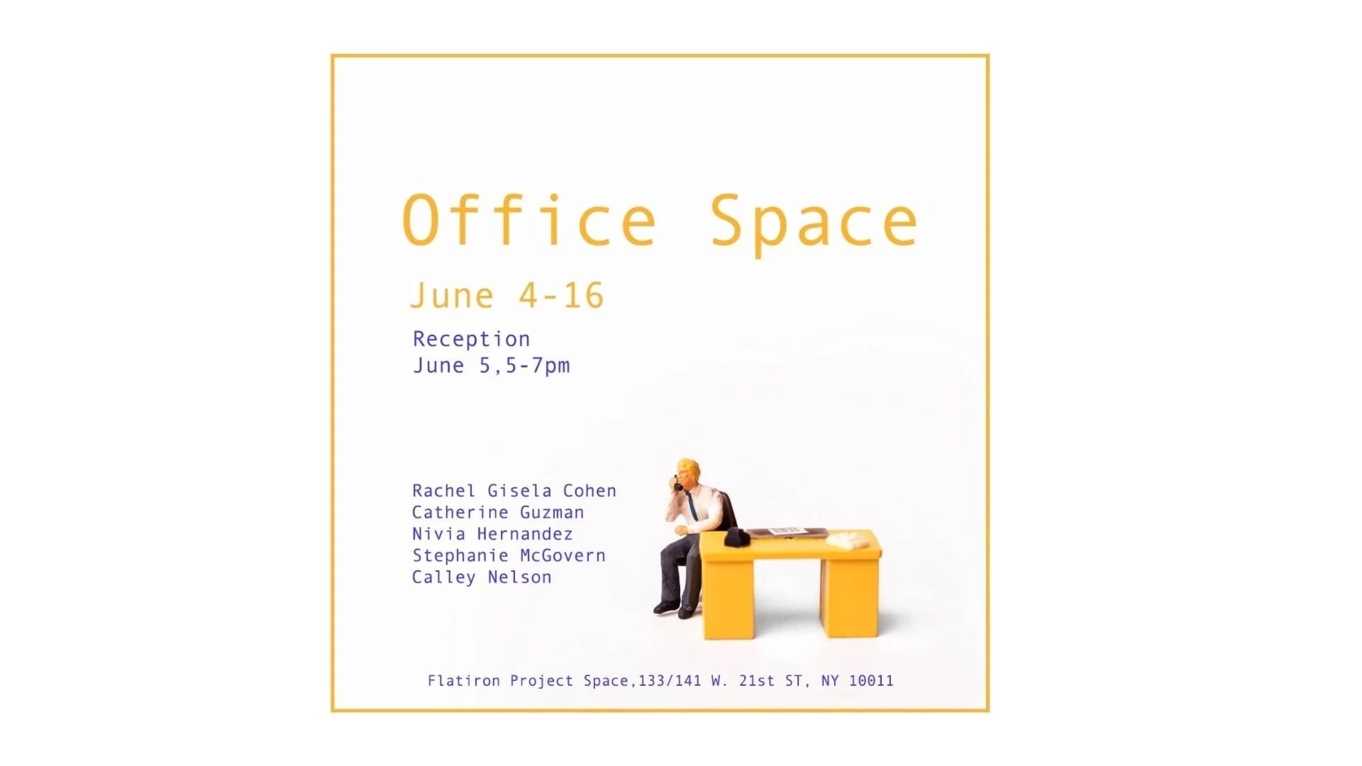 Office Space Event Details with man at desk talking on a phone