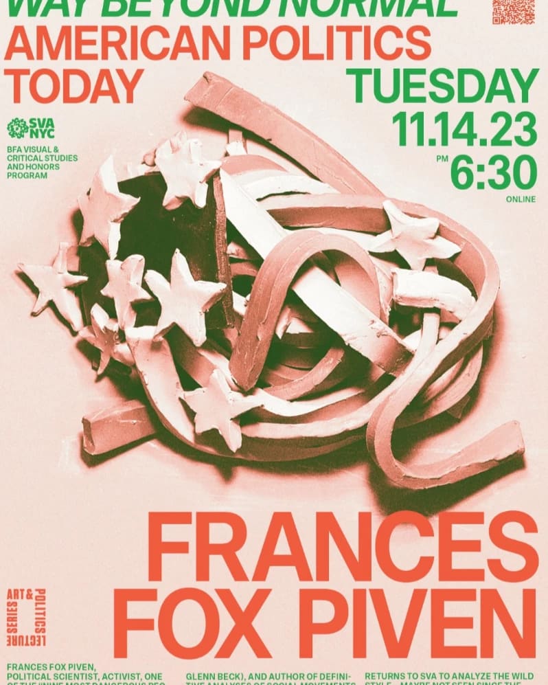 Poster for event, twisted clay American flag