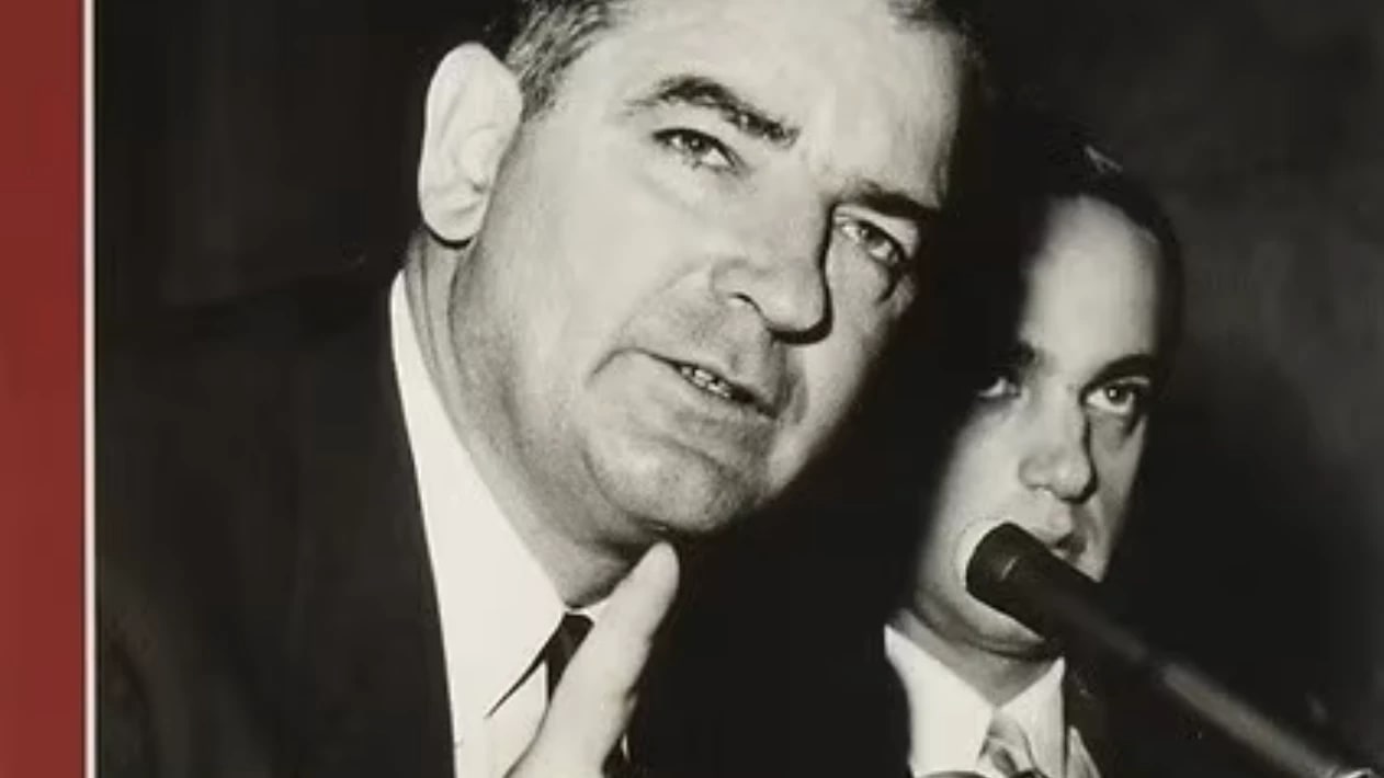 Photograph of McCarthy at a trial.