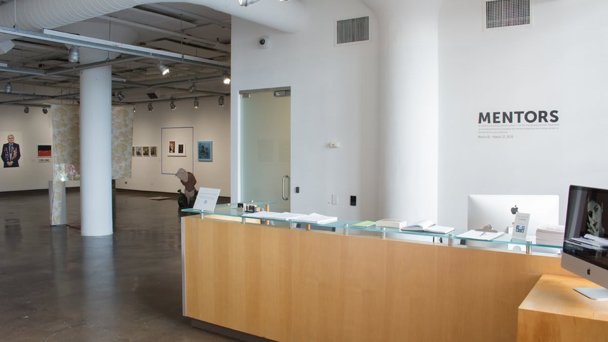 Front desk of an art museum