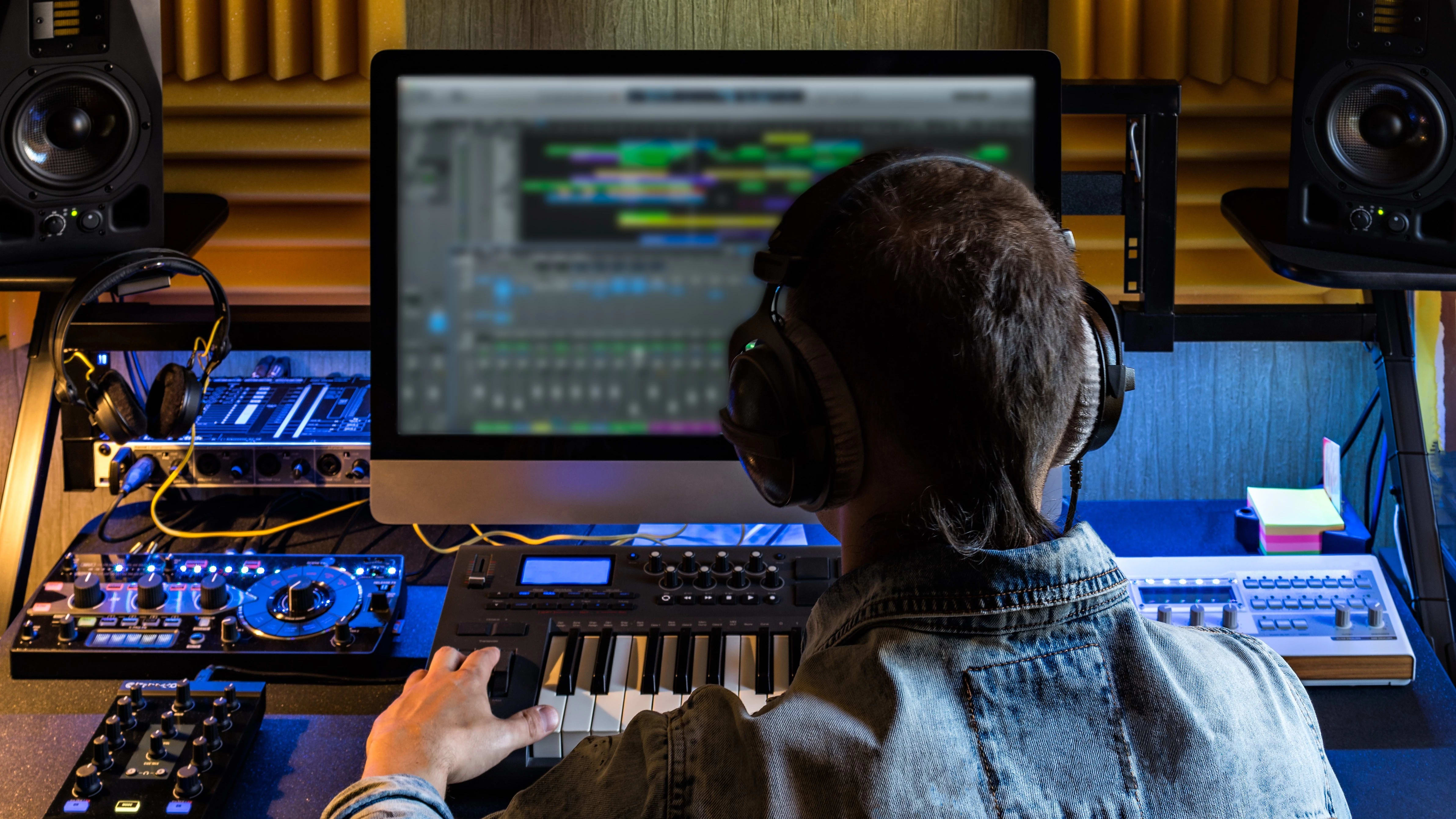 Music producer working