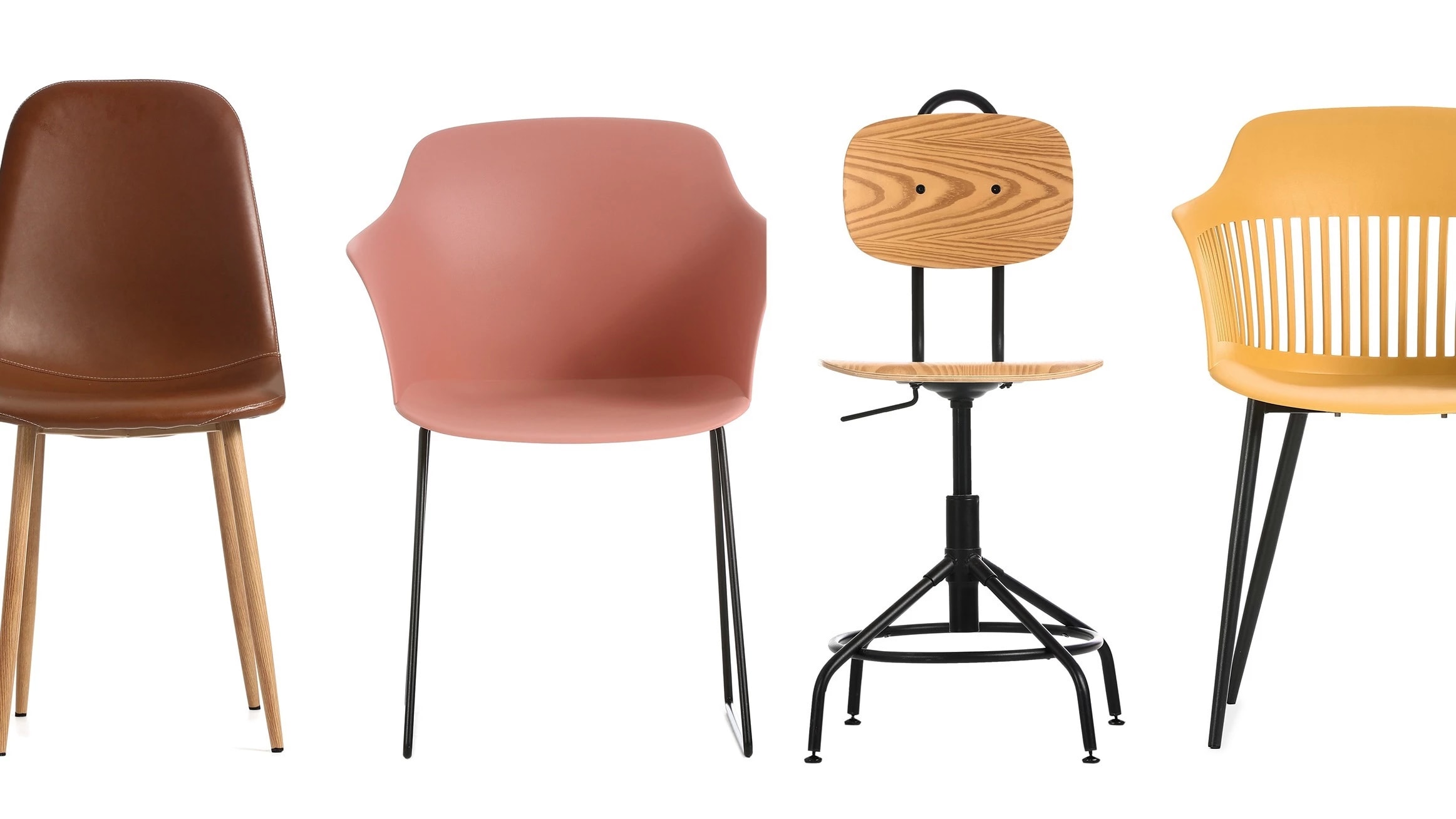 Different chairs lined up