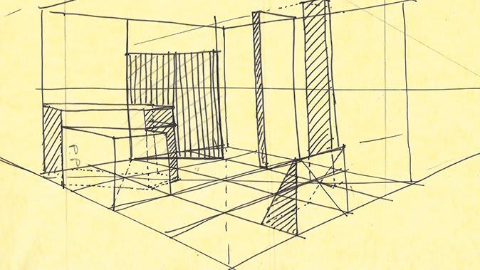 sketch of interior design plans