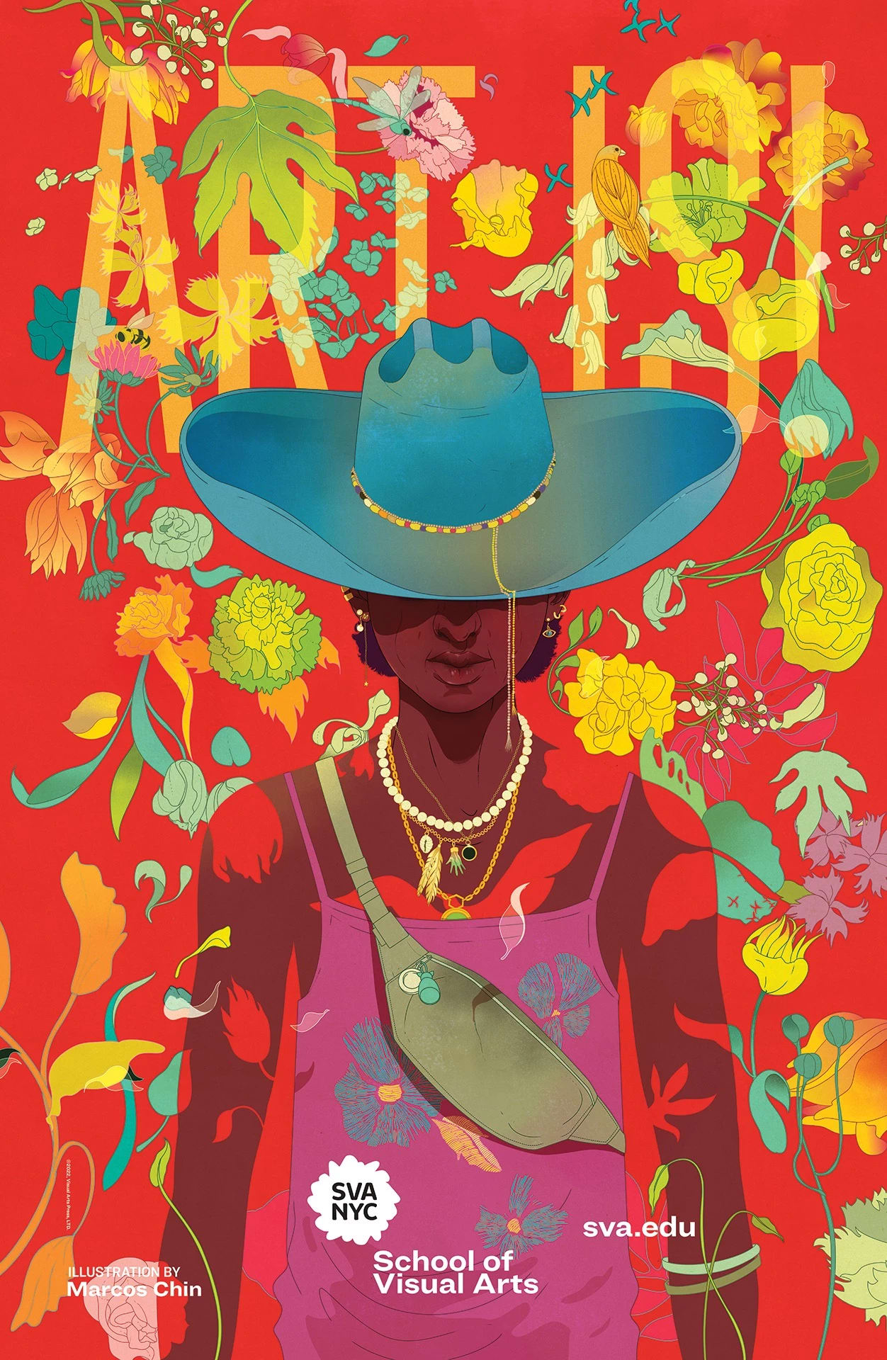 An image of BFA Illustration faculty member Marcos Chin’s Summer 2022 SVA subway poster.