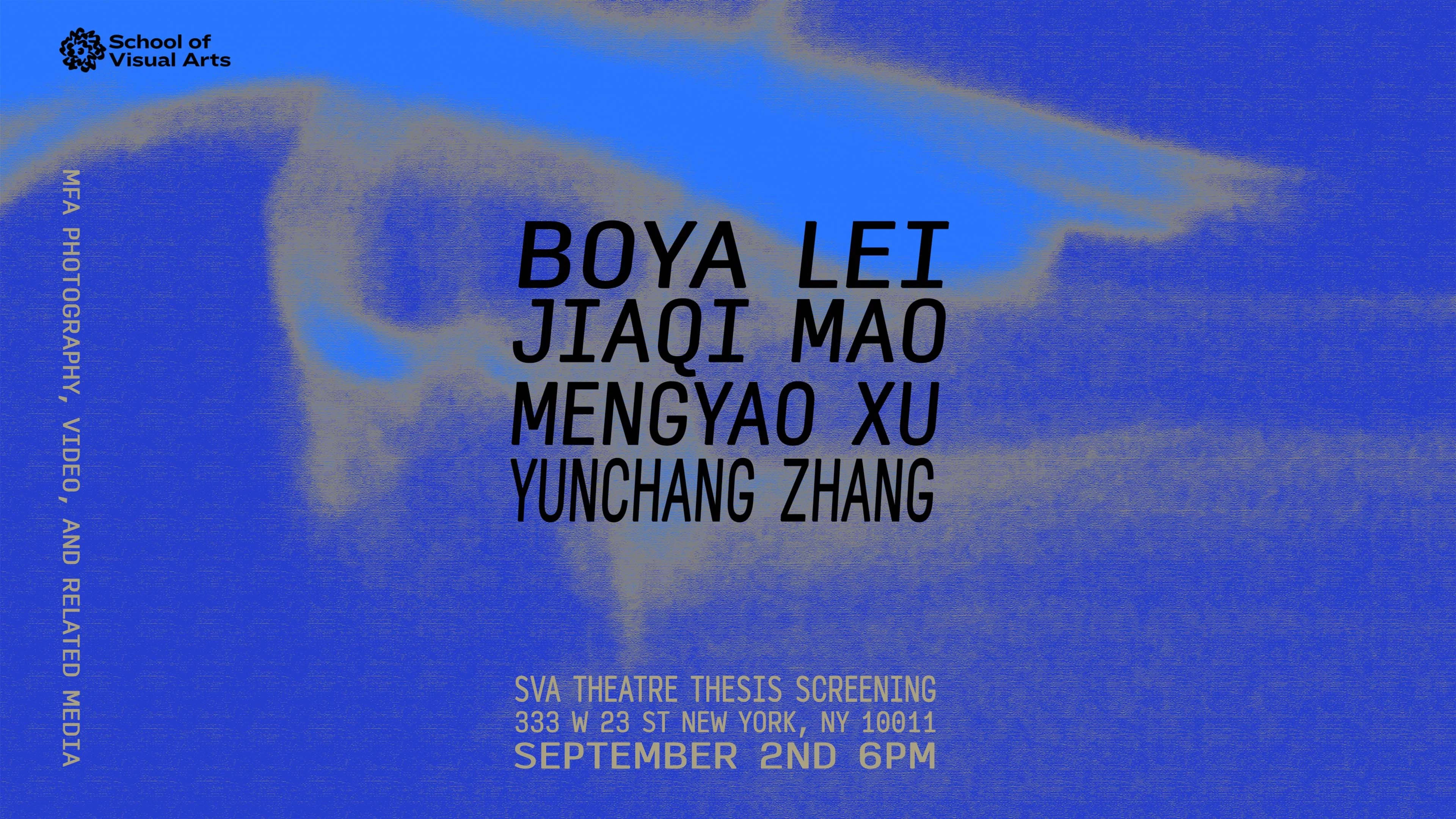 Blue graphic with text on it: the four names of the screeners with information about the screening event.