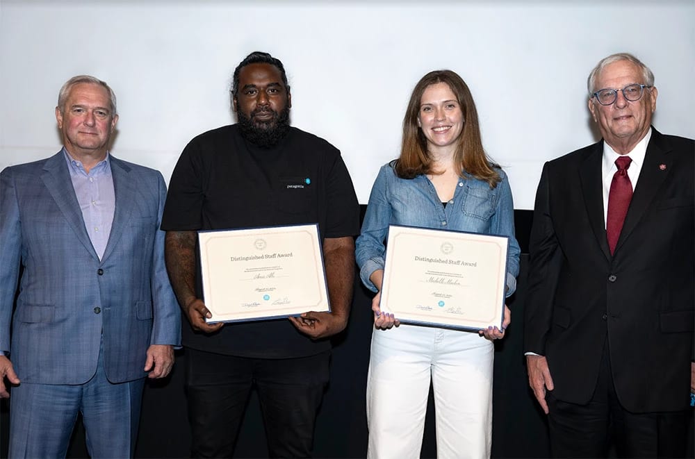 From left to right: Executive Vice President Anthony P. Rhodes, Amir, Michelle, President David Rhodes.