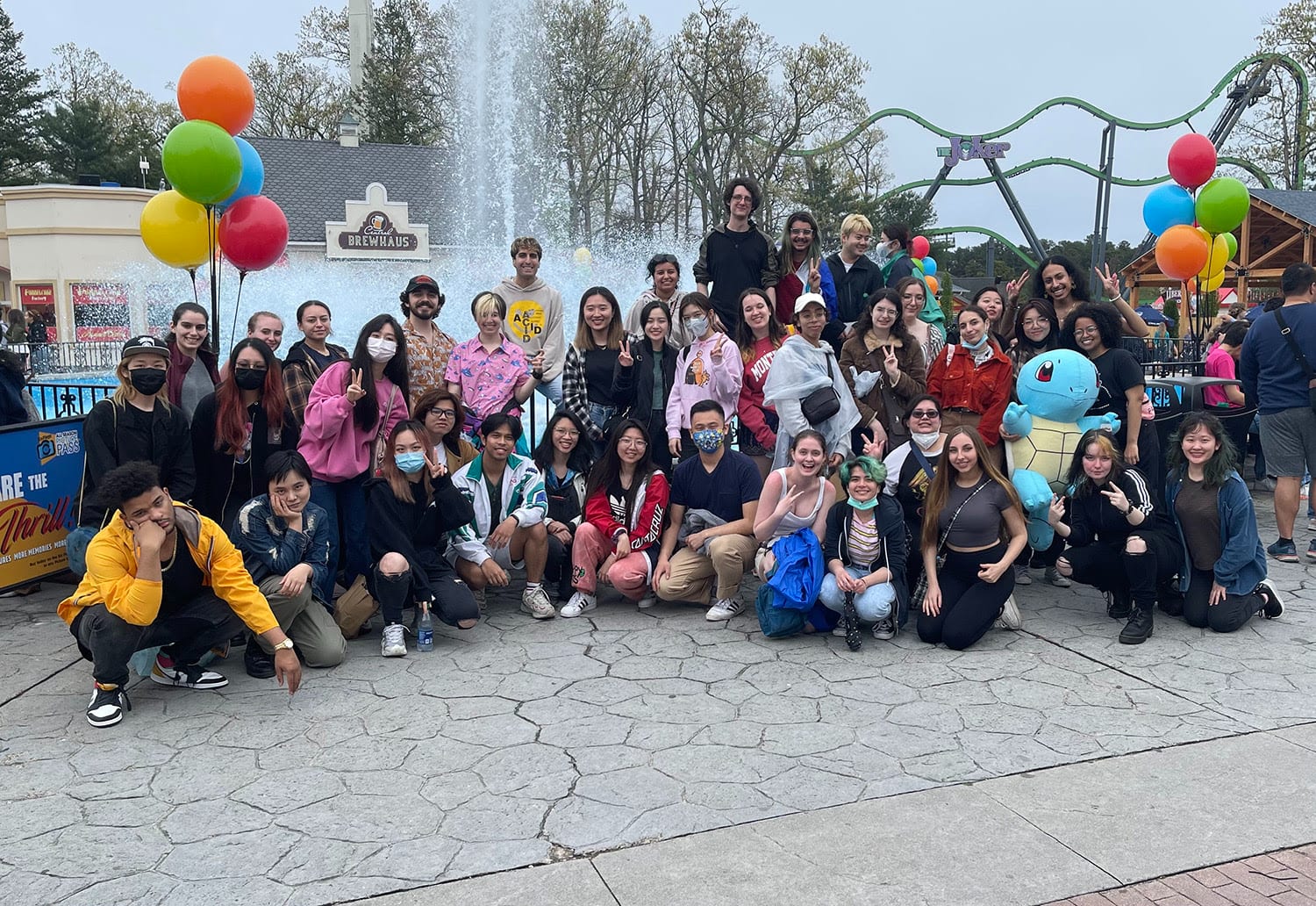 Group of students at Six Flags