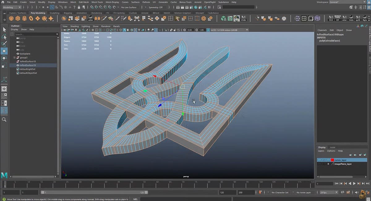 A computer program displaying a work-in-progress graphic of a Ukrainian symbol.