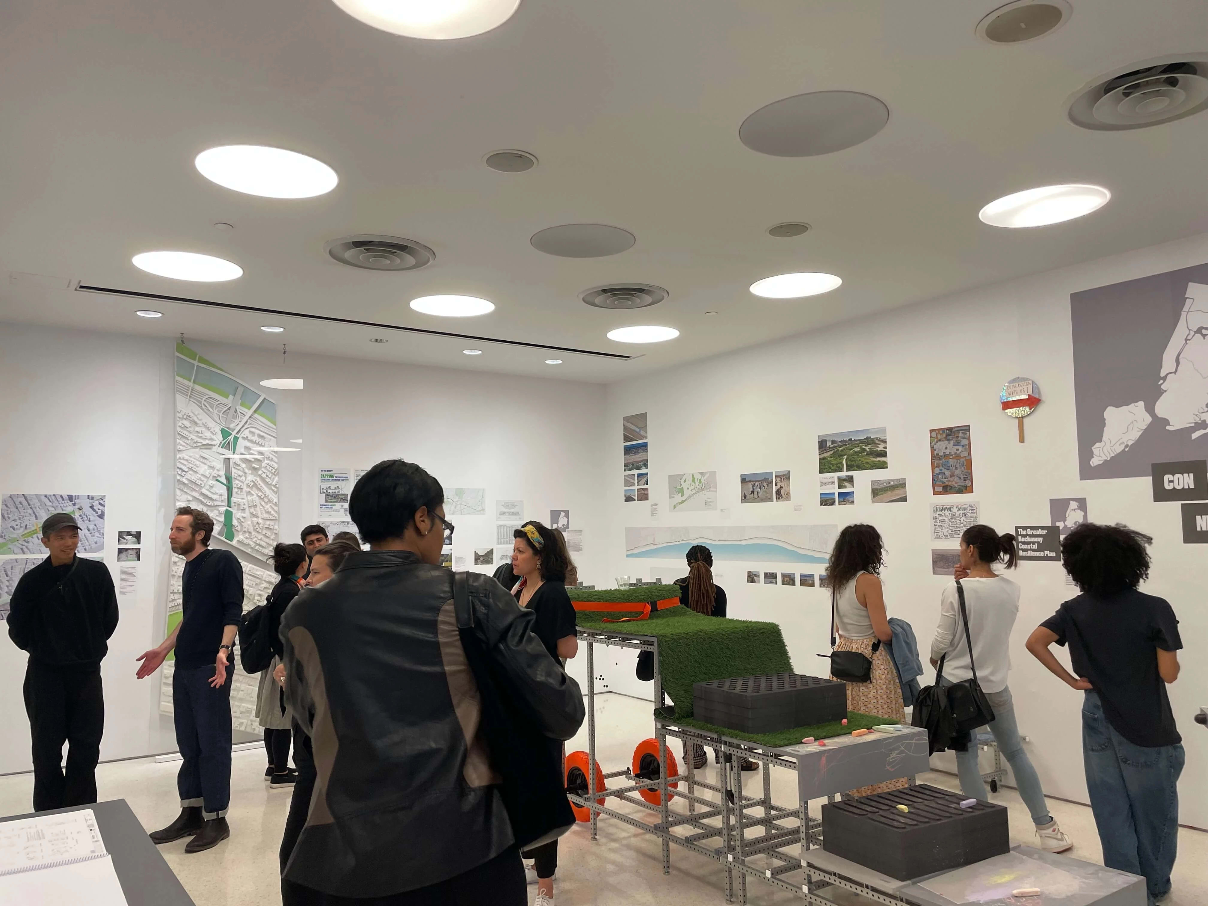 Group of people at gallery opening