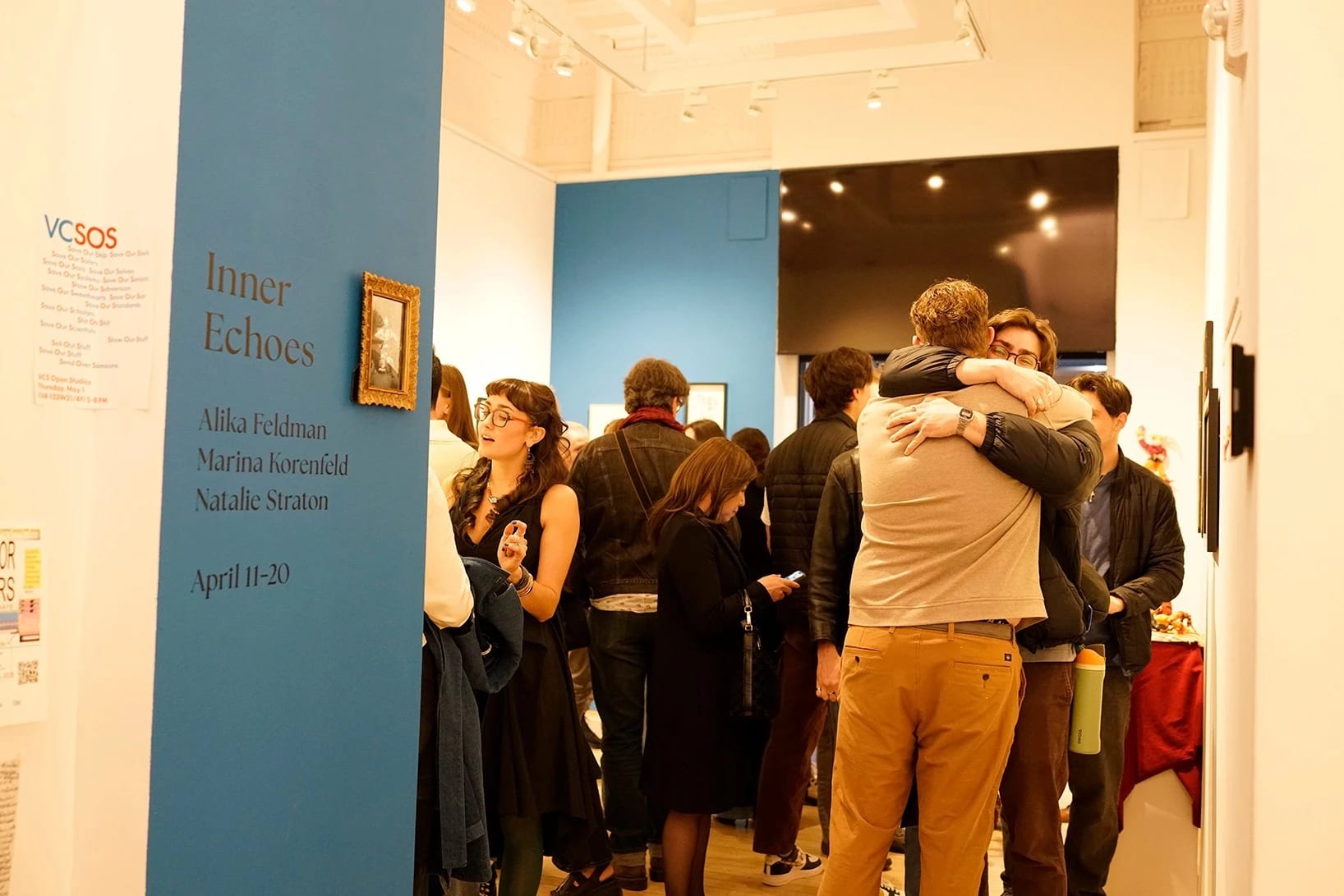 Audience in the gallery during the opening reception of Inner Echoes