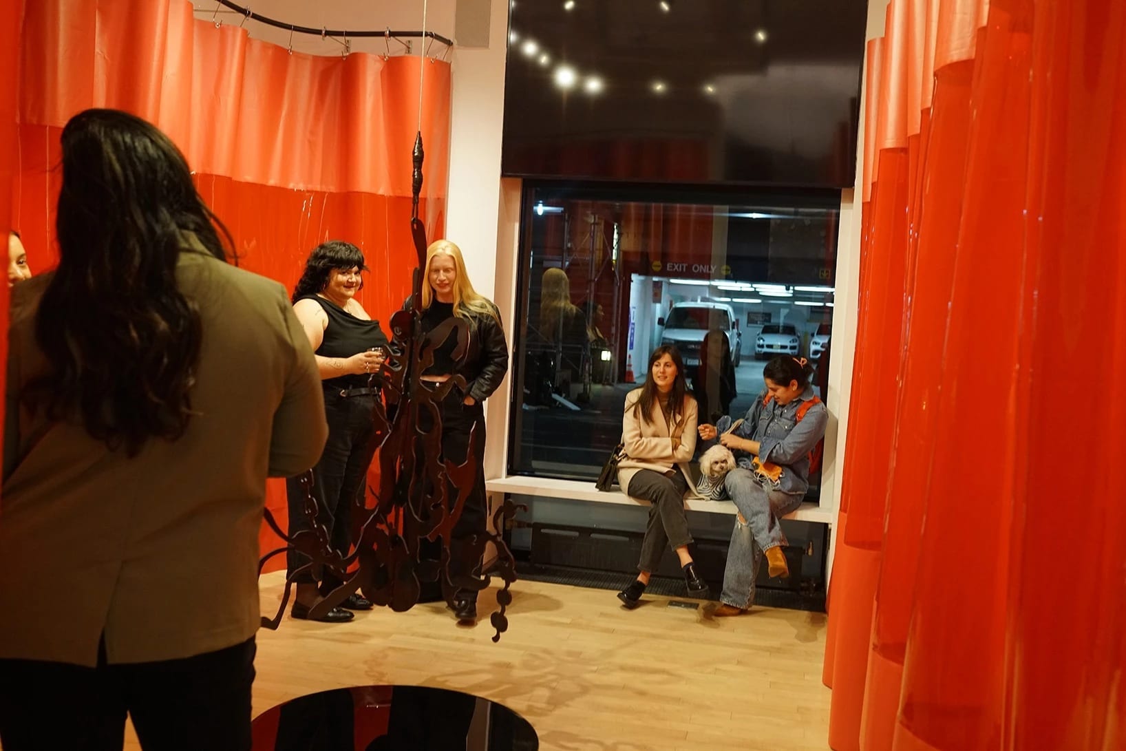 Shot of the audience in the installation during the opening reception