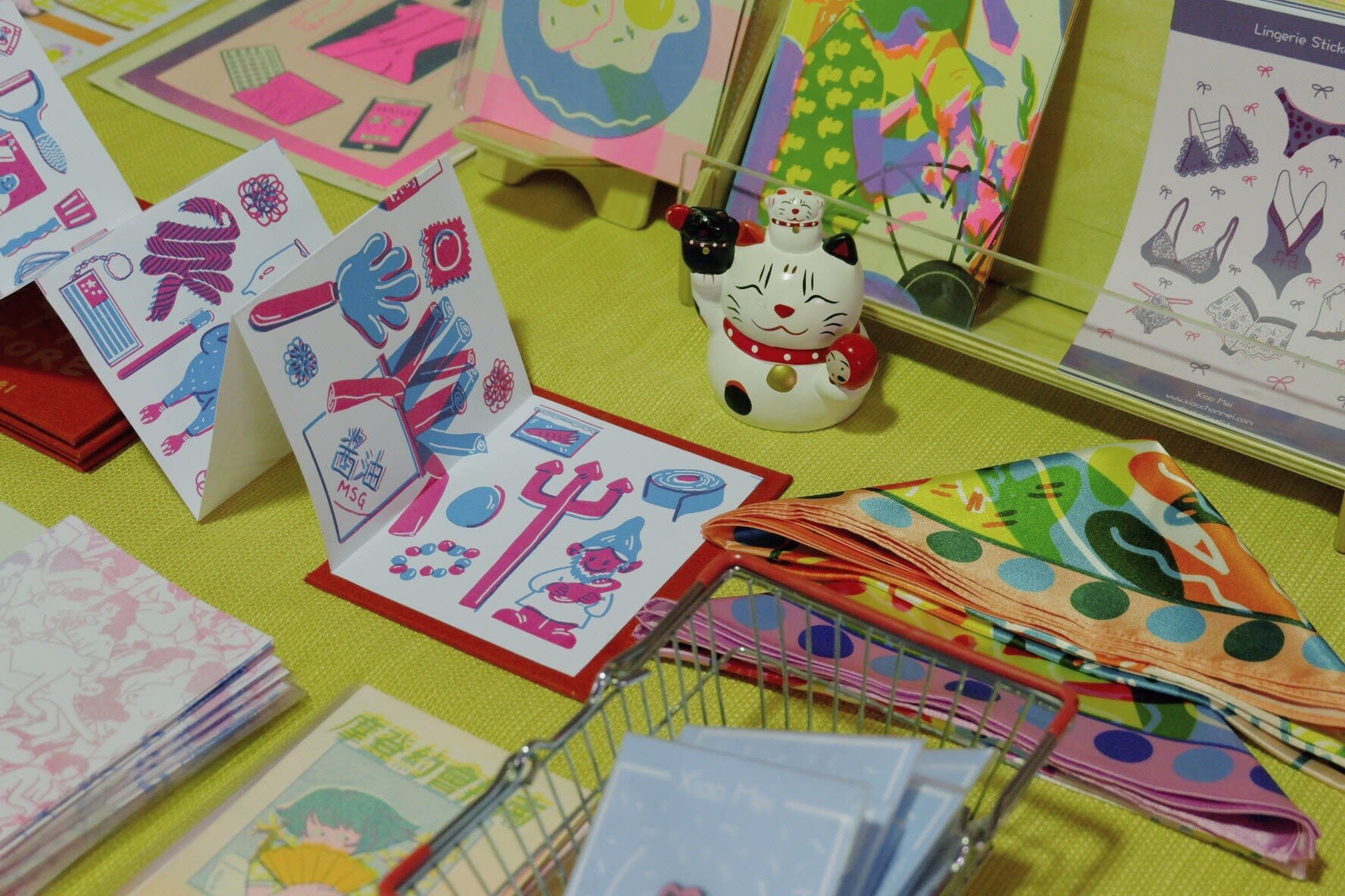 An image of r<span class="Hyperlink0" style="font-size: 14px;">iso-printed works</span> by Xiao Mei<span class="redactor-invisible-space">.</span>
