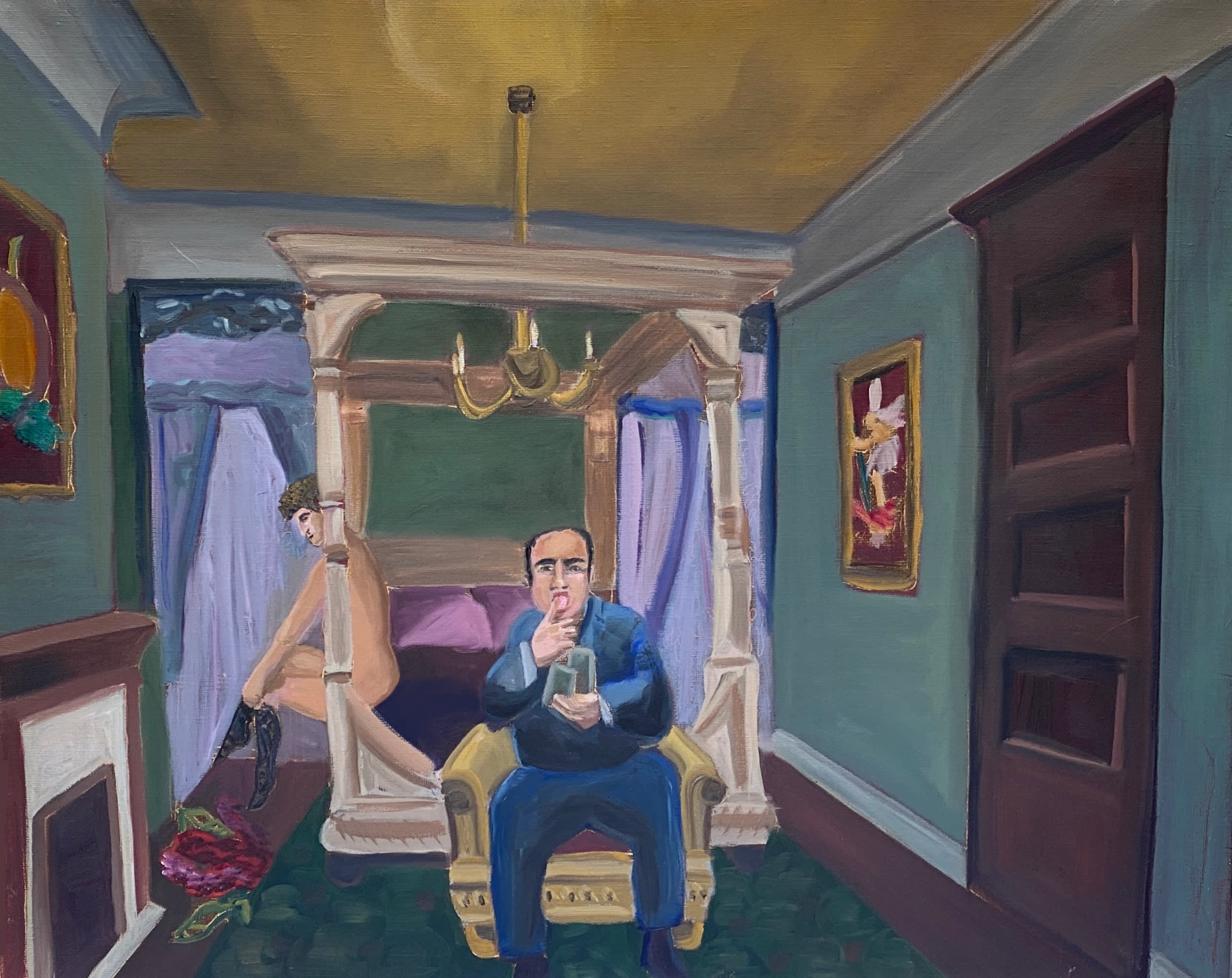 Yvonne Benun, The Life of Al Capone, 2020, acrylic on canvas, 14 x 18 inches 