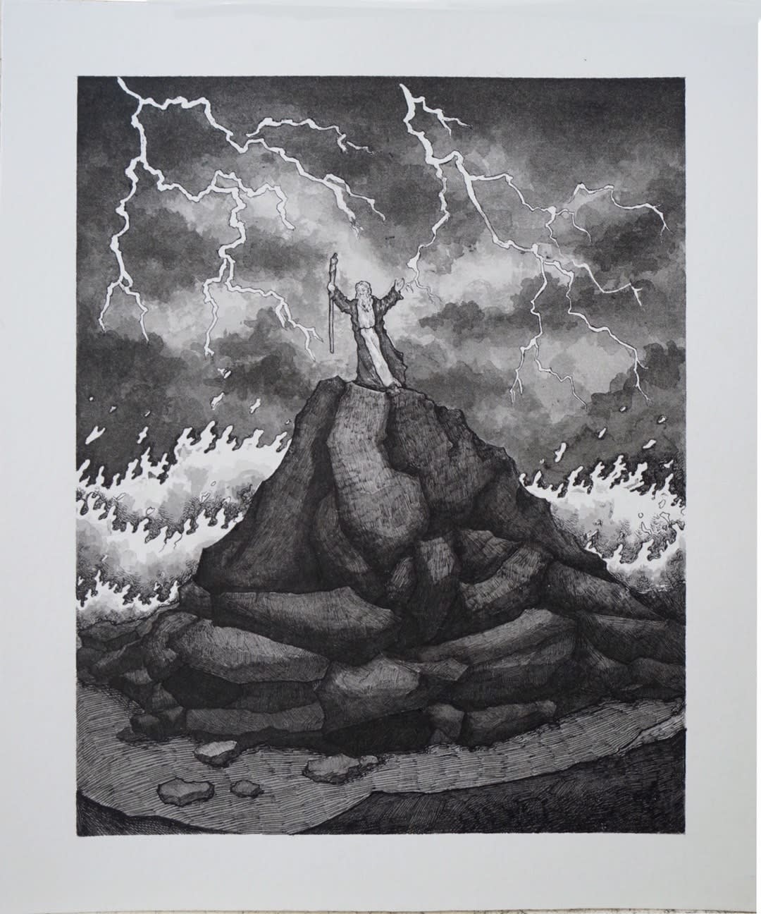 Zhihan Yu, The Tempest, 2020, ink wash