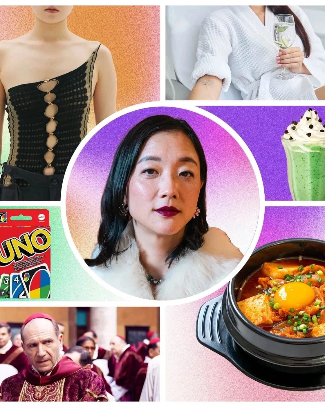 Vibrant collage depicting the beauty and diversity of Asian women in different attire, expressions, and backgrounds.