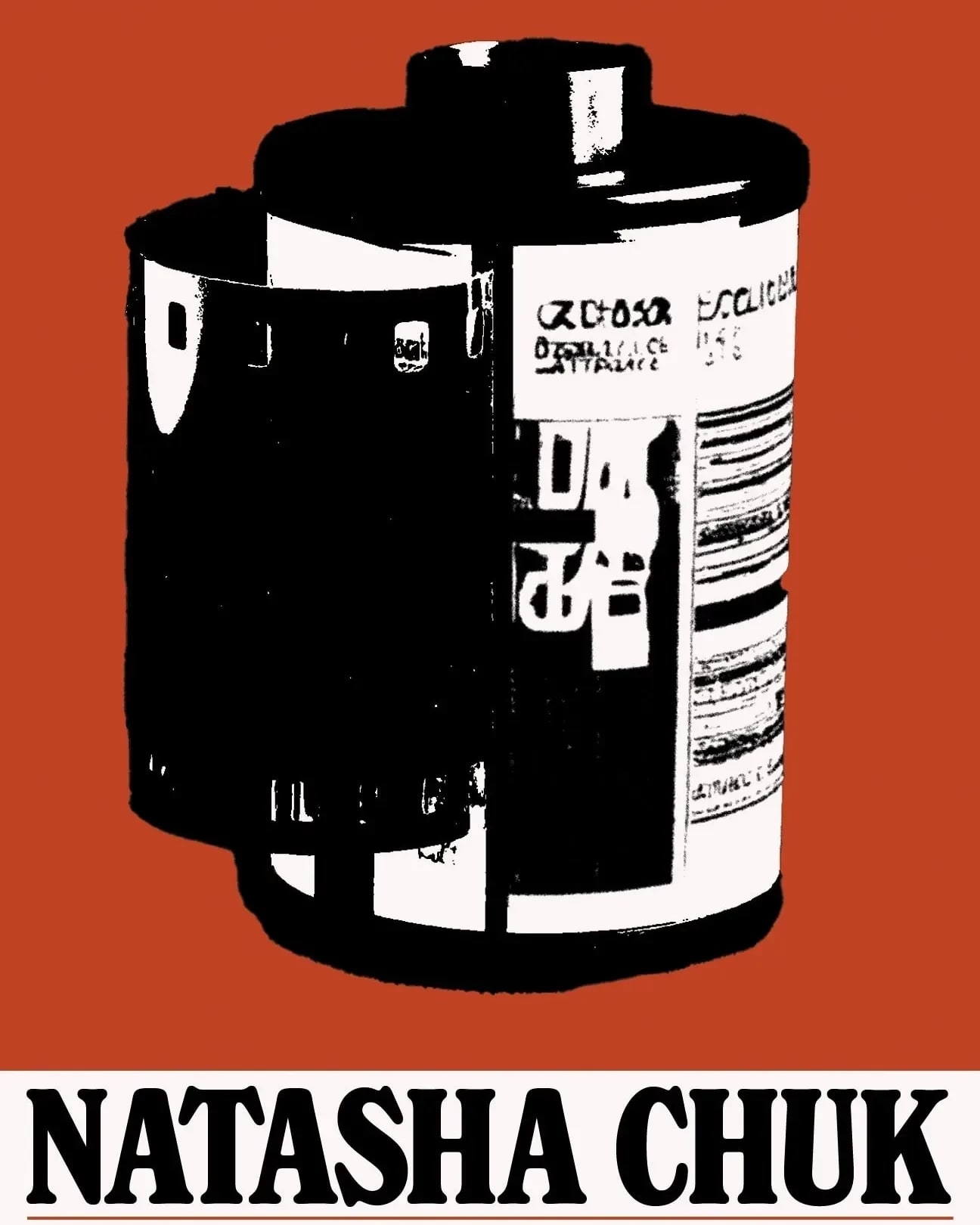 Poster for event, with abstracted roll of camera film