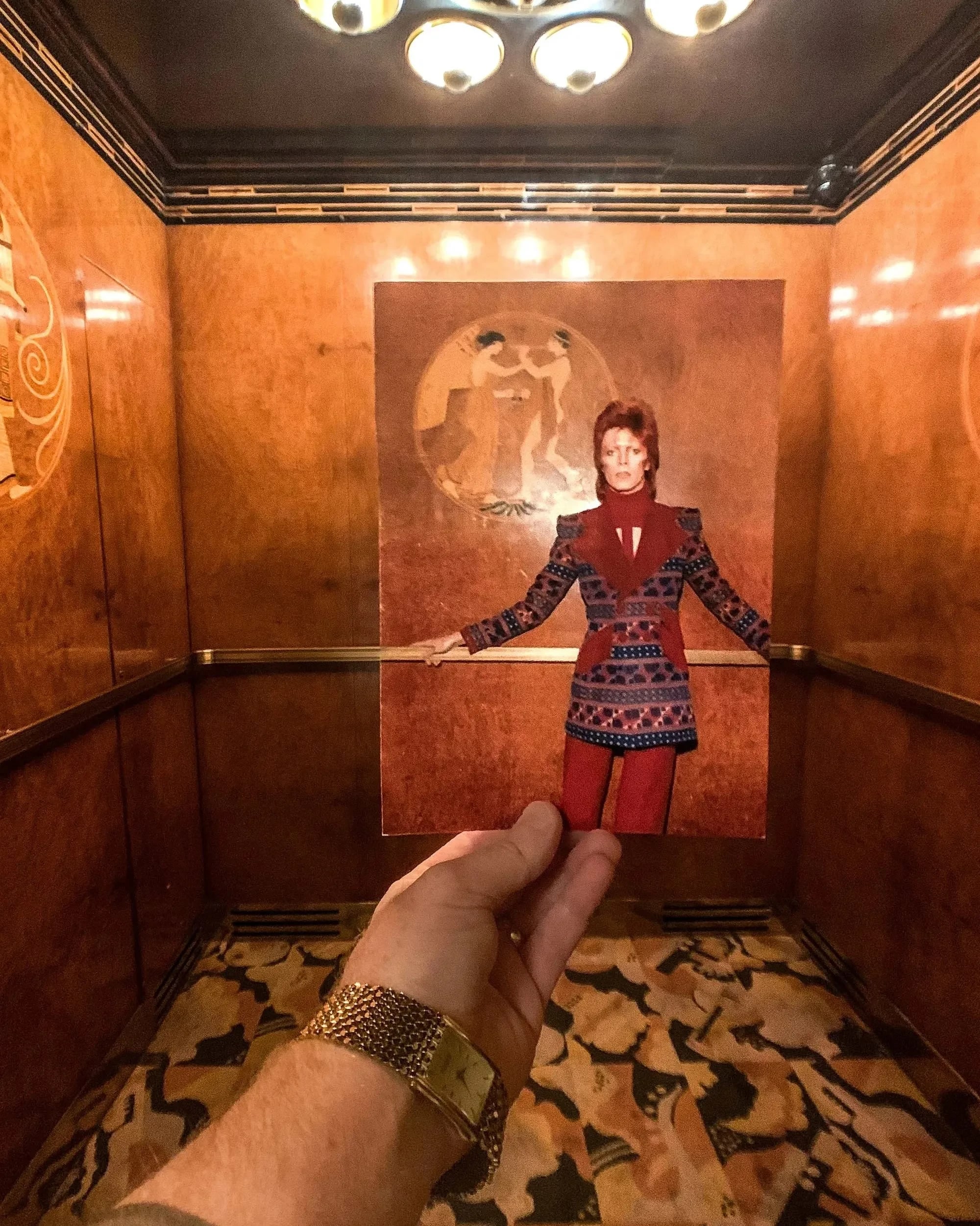 David Bowie at Radio City Music Hall, Manhattan, 1973. Photo by Masayoshi Sukita, re-imaged by Steve Birnbaum.