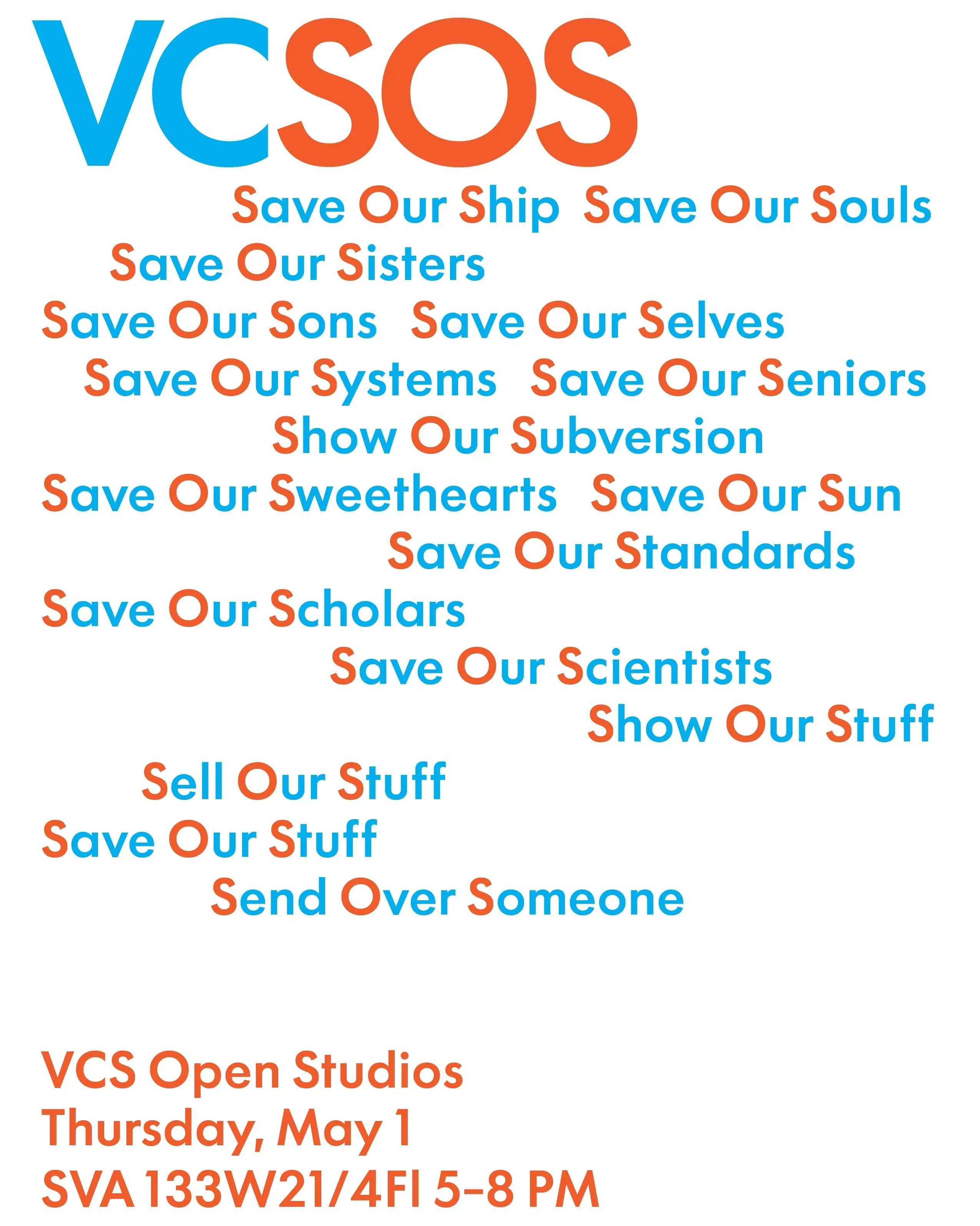 Typographic poster playing with the different word association for SOS
